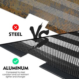 Xprite Aluminum Alloy Grill Insert Mesh with Black & White America U.S Flag Compatible with 2007-2018 Jeep Wrangler JK Stock Grille