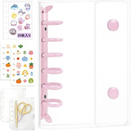 A7 Sealing Notebook, Transparent Binder, 6 Holes, Main Unit x 1 + 20 Refills + 2 Underlayment + 2 Zipper Pockets, Mini Seal Storage, Collage, Notebook Material, Sticker Storage, Cards, Photo Organization, Stationery, Mini Clear Binder