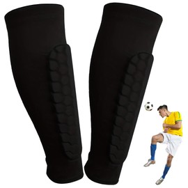 Soccer Shin Guards Shin Pads for Kids Youth Adult, Calf Compression Sleeve with Honeycomb Pads, Lightweight Calf Protective Gear for Football Soccer Baseball Boxing Kickboxing (M)