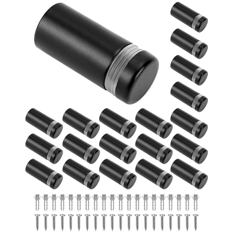QWORK® 20 Pcs 12x25mm Stainless Steel Stand-Off Fixings, Wall Mount