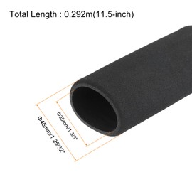 sourcing map Foam Grip Tubing Handle Grips 35mm ID 45mm OD 11.5" Black for Pipe Insulation Lagging Wrap Covers, Utensils, Fitness, Tools Handle Support