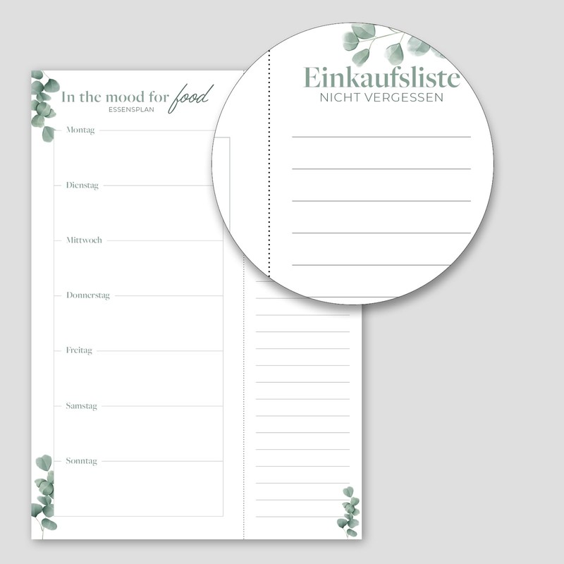 Primus Print Menu Planner with Shopping List - Food Planner