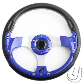 YEHICY Classic Blue Golf Cart Steering Wheel for Club Car DS and Precedent EZGO Yamaha Universal Car Racing/Golf Cart Steering Wheel