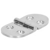 4PCS Door Hinge Silver 4 Holes 316 Stainless Steel Oval