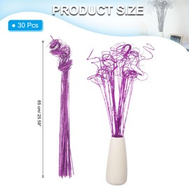 PATIKIL Glitter Curly Branch, 30 Pcs Natural Dried Willow Branches Twigs Christmas Tree Picks Stem Ornaments for Home Kitchen Wedding DIY Crafts Wreath Vases Decor Gift, Purple