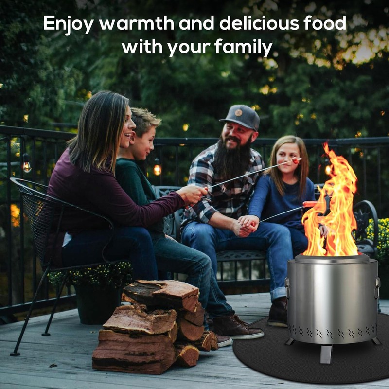 48'' Fire Pit Mat for Solo Stove Bonfire, Round Fireproof