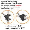 FlagPole Holder,No Drilling Metal Flagpole mount for Railings, Horizontal or