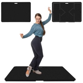 koretech Tap Dance Floor, Portable Dance Floor, Professional Tap Board for Tap Dancing, Cushioned Base Dance Practice Floor, 48'' x 28'' (Black)