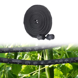 Soaker Hose 50FT for Garden Beds - 3/4" Heavy Duty Double Layer Drip Irrigation Hose, Save 85% Water- Linkable Flat Soaker Hose for Lawn Flower Bed Vegetable Field Effective Watering