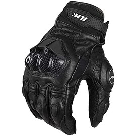 ILM Air Flow Leather Motorcycle Gloves Touchscreen for Men and Women Model-GRC01 (XL, Black)