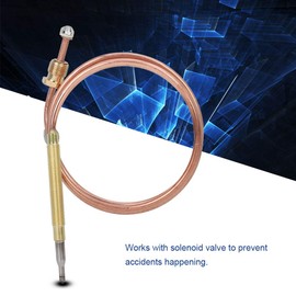 Horoper Gas Stove Thermocouple, Universal Safety Thermocouple Sensor Temperature Sensors Adaptors 5 Nuts, Temperature Probe Sensor Thermocouple Replacement for Space Heater Ovens Fireplace