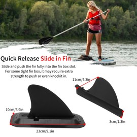 VINGVO Paddle Board Fin, Surf Fin Detachable Quick Release Slide on Center Fin Plastic Detachable Paddleboard Fin Repalcement for Inflatable Canoe, Stand Up Paddle Boards, Surfboard,