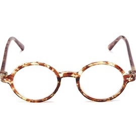 The Scholar Round Readers Reading Glasses for Men and Women, 1.50 Marbled Brown