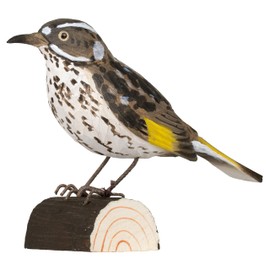 WILDLIFEGARDEN Wildlife Garden WG4806 DecoBird White-Eye Honey Eater - Hand Carved Decorative Wooden Bird - Australian Birds