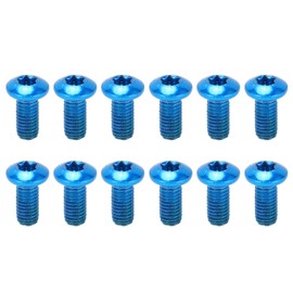Bicycle Brake Disc Screws Alloy Steel M5 x 10 mm Bicycle Disc Brake Rotor Screws for Mountain Bikes Road Bikes (Blue)