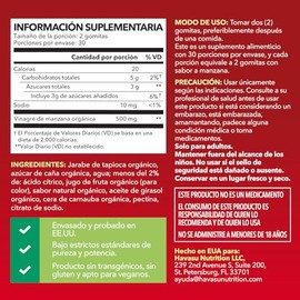 Gomitas de Vinagre de Manzana – Vitaminas Orgánicas de ACV (vinagre de manzana) para la Salud Digestiva y el Bienestar Intestinal – 60 Unidades – Vega