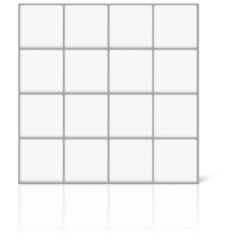 VViViD 11 Sheets Peel and Stick White Gloss Faux Ceramic