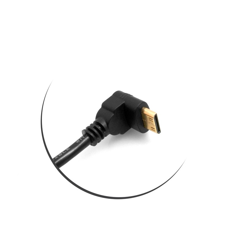SYSTEM-S Mini HDMI Upwards Angled Angle Plug 90° Degrees to