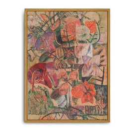 Roslynity Framed Canvas Wall Art Vintage Print Oil Paintings Abstract Botanical Floral Bouquet Grandmillennial Nature Retro Aesthetic Artwork for Home Living Room Bathroom Wall Decor (12"x16")