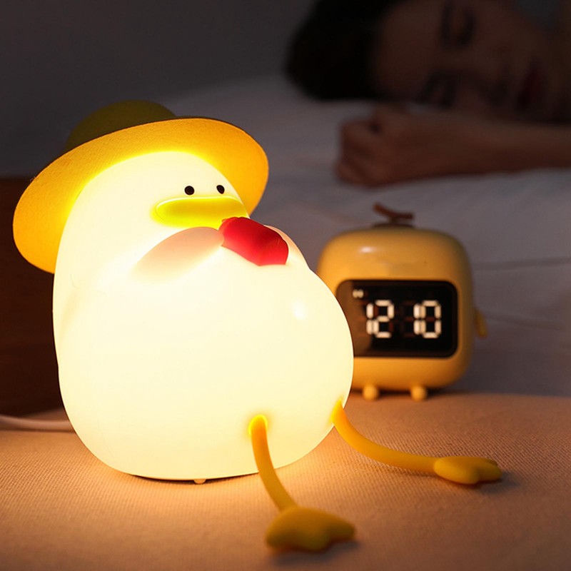 Cute Duck Night Light Warm Light RGB USB Charging Silicone