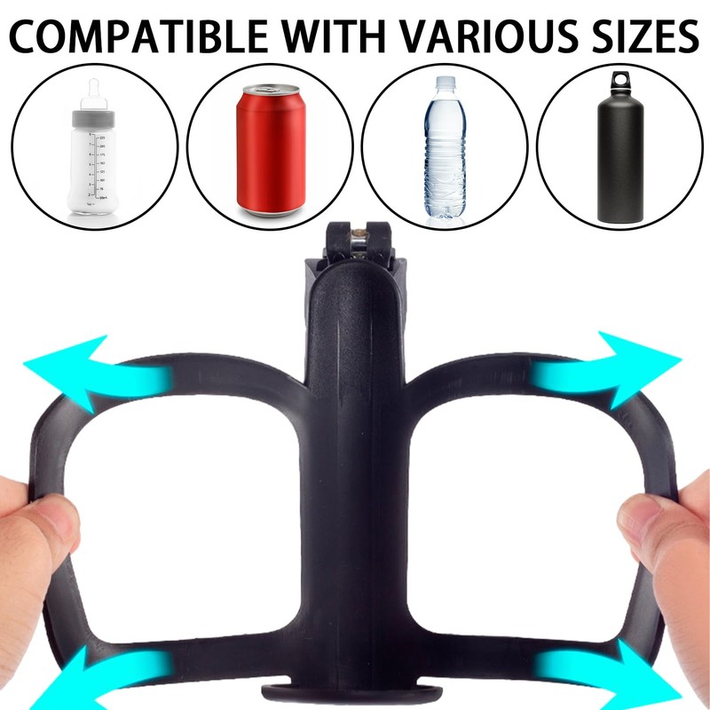 2 Pieces Stroller Cup Holder, Wheelchair Stroller Cup Holder, Adjustable