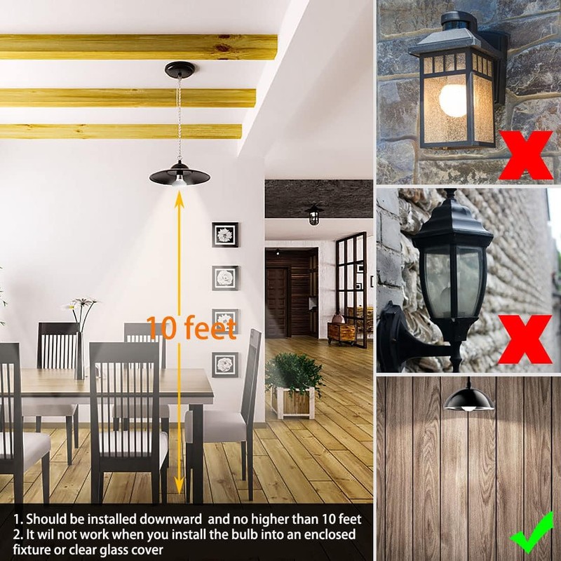 LUXON 15W BR25 Radar Motion Sensor Light Bulbs,Dusk to Dawn