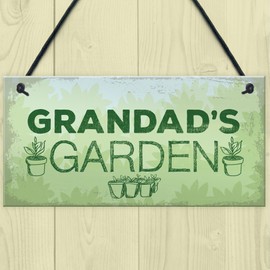 RED OCEAN Grandads Garden Hanging Summer House Shed Sign Garden Plaque Birthday Gifts For Grandad