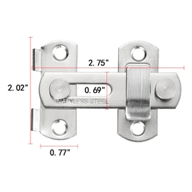 INIRET 4 Packs Barn Door Latches，2.75” x 2.02” Brushed Nickel Stainless Steel barn gate flip Door Latch Bi-fold Door Lock,Sliding Door Antique Lock Gate Latches Wine Cabinet Closet Door Latches
