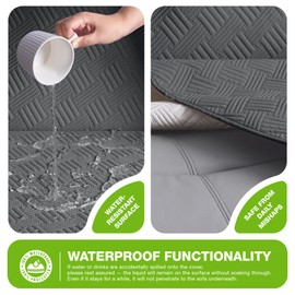 KinCam Waterproof Recliner Chair Cover, Armchair Slipcover with Elastic Straps & Side Pocket, Anti Slip Couch Cover Sofa Protector for Dogs & Pets, Washable Armchair Cover 1 Seater, Charcoal Grey