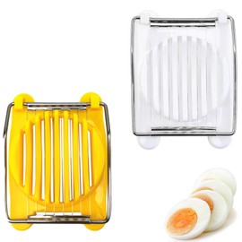 BOJIDO エッグカッター エッグスライサー角切り 玉子切り ステンレス製 切れ味 簡単便利 多機能キッチン用具 家庭用 業務用 ホワイト 黄色（2個セット）