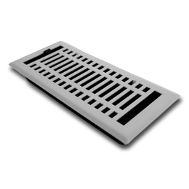 Madelyn Carter Modern Style Vent Cover, Solid Cast Steel Interior, Controls Air Flow, 4 x 10 inches (Overall Face: 5.25 x 11.5 inches), White