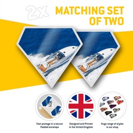 2 x Diamond Stickers 7.5 cm - Luxury Yacht Boat Sailing Fun Decals for Laptops,Tablets,Luggage,Scrap Booking,Fridges, #2516