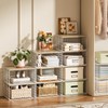 Extra-Long, Low-Profile Closet Organizers and Storage with Wood Top, 3