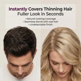 Adglamful 2Pcs Hair Building Fibers – Natural-Looking Hair Thickening Powder for Instant Fuller Appearance, Long-Lasting, Lightweight & Easy to Apply, 30g x 2 – Dark Brown