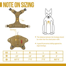 OneTigris Tactical Dog Harness Vest with Handle, Military Dog Harness for Large Medium Dogs,FIRE Watcher 2.0 No-Pull Service Dog Vest,Adjustable Dog Vest Harness for Walking Hiking Training(L,Brown)