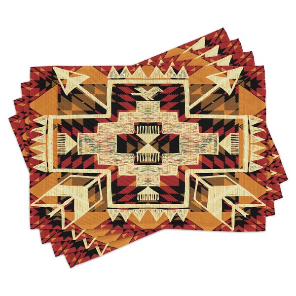 Ambesonne Arrow Place Mats Set of 8, Inspired Pattern Graphic