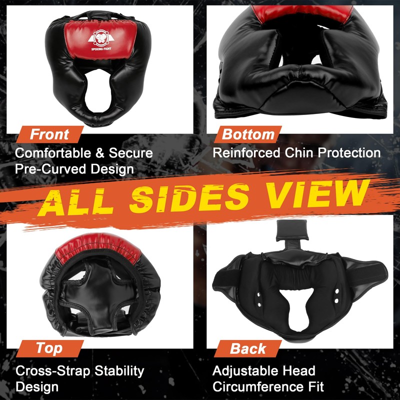 11 PCS Boxing Gear Set with Headgear Complete Boxing Training