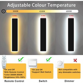 Levxhotty 【Upgraded 39inch 2pcs Modern Outdoor Wall Light,4.33 Inch Wide Dimmable Linear Outdoor Wall Sconce Waterproof Ip65,Black LED Long Outdoor Lights for Garage Front Door Exterior Wall Lights