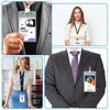 6 Pack Badge Holders - Plastic Card Holder for Lanyard,