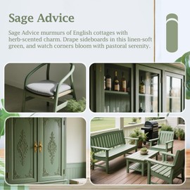 Wood Furniture Paint for Cabinets, Doors, Tables, Chairs and Dressers All In One Refinishing Matte Wood Paint Kit Water-Based No Need Prime No Varnish Easy to Use 6.35oz-1 Pack (Sage Green)