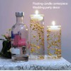 50 Pcs Pearl String for Floating Candles Centerpiece, Gold Faux