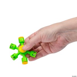 Fun Express Brightly Colored Two Direction Weighted Plastic Fidget Spinners - 2 3/4", 12 Pieces