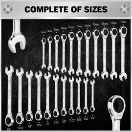 ELEAD 33-Piece Combination Ratchet Wrench Set | CR-V Steel | SAE & Metric Sizes | 72-Tooth Gear Design | Organizer Carry Case | Ideal for Mechanics & DIY