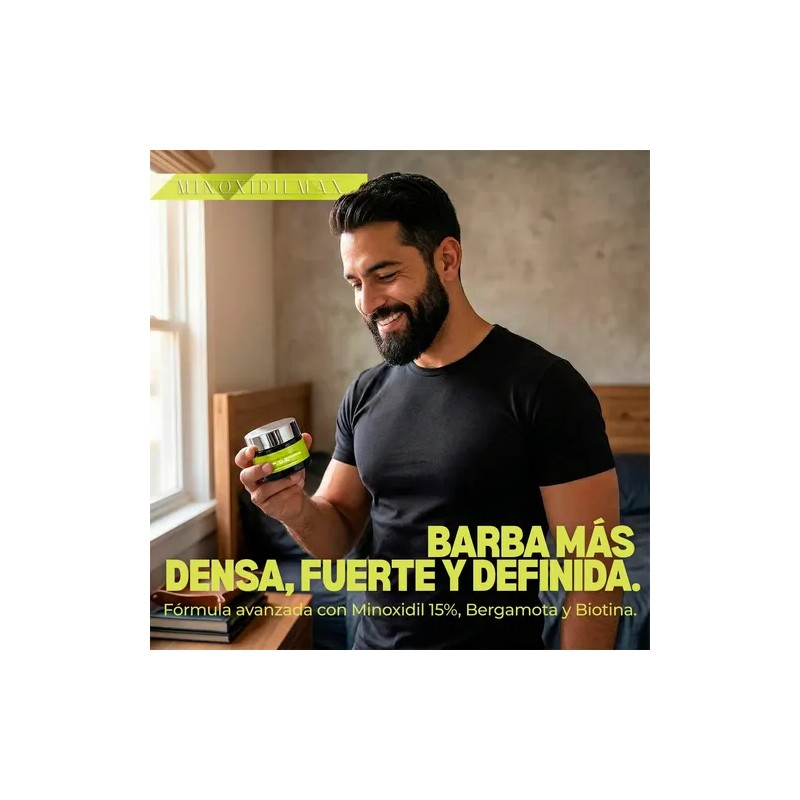 Minoxidilmax 15% + Bergamota + Biotina Crema Cabello Y Barba