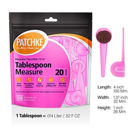 Patchke Disposable Measuring Spoons, Fits in Jar, Good for Formula, Coffee, Pet Food (15 ml - 1 Tablespoon - 20 Pack)
