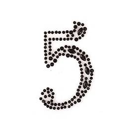 Craftbuddy US 2 x 5" Self Adhesive Stick on Black Rhinestone Numbers Gems Crystals