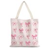 LUVADIAN Coquette Tote Bag, Pink Preppy Tote Bag, Trendy Pink