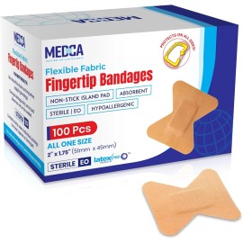 MEDca Flexible Fabric Bandages - Flex Fabric Adhesive Bandages Finger-(100 Count Box)