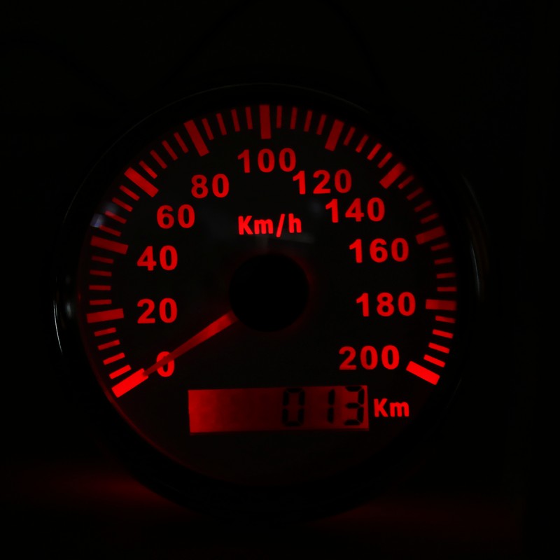 3‑3/8in Speed Gauge GPS 200km/h 12V/24V for Ship Yacht Motorcycle