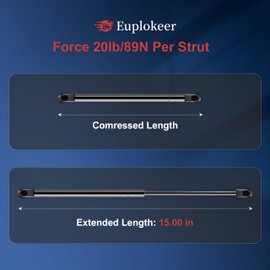 Euplokeer Qty (2) GSNI-5150-20 15in 20lb/89N Universal Gas Strut Spring with Mounting Bracket for Truck Toolbox Camper Shell, SL33-20 SL13-20 Lift Support for Boat Seat Entrance Engine Hatch RV Door